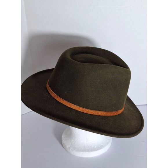 Vintage Bonner Lite Felt Wool Indiana Jones Fedora Mens XL Green Made In USA - Picture 3 of 8